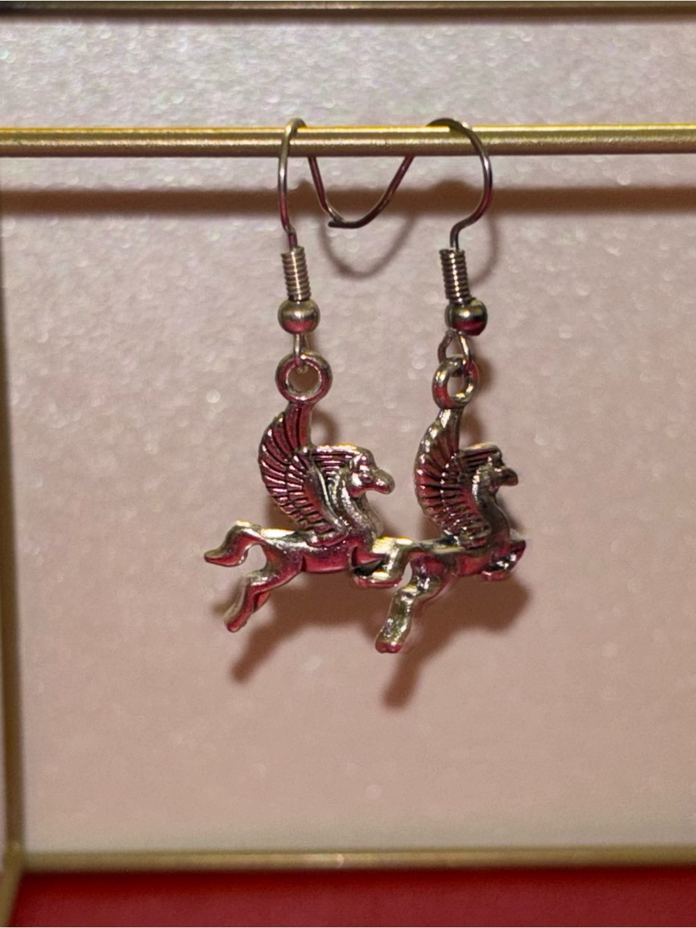 Silver Pegasus Dangle Earrings - Women's Jewelry
